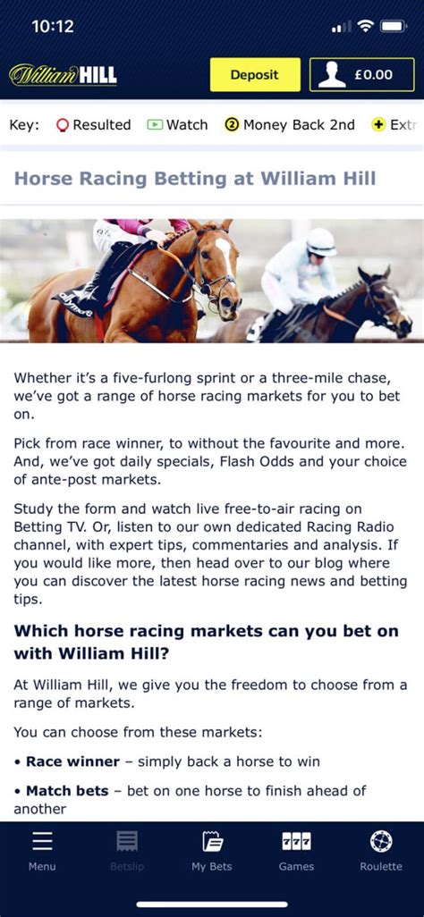 william hill horse betting